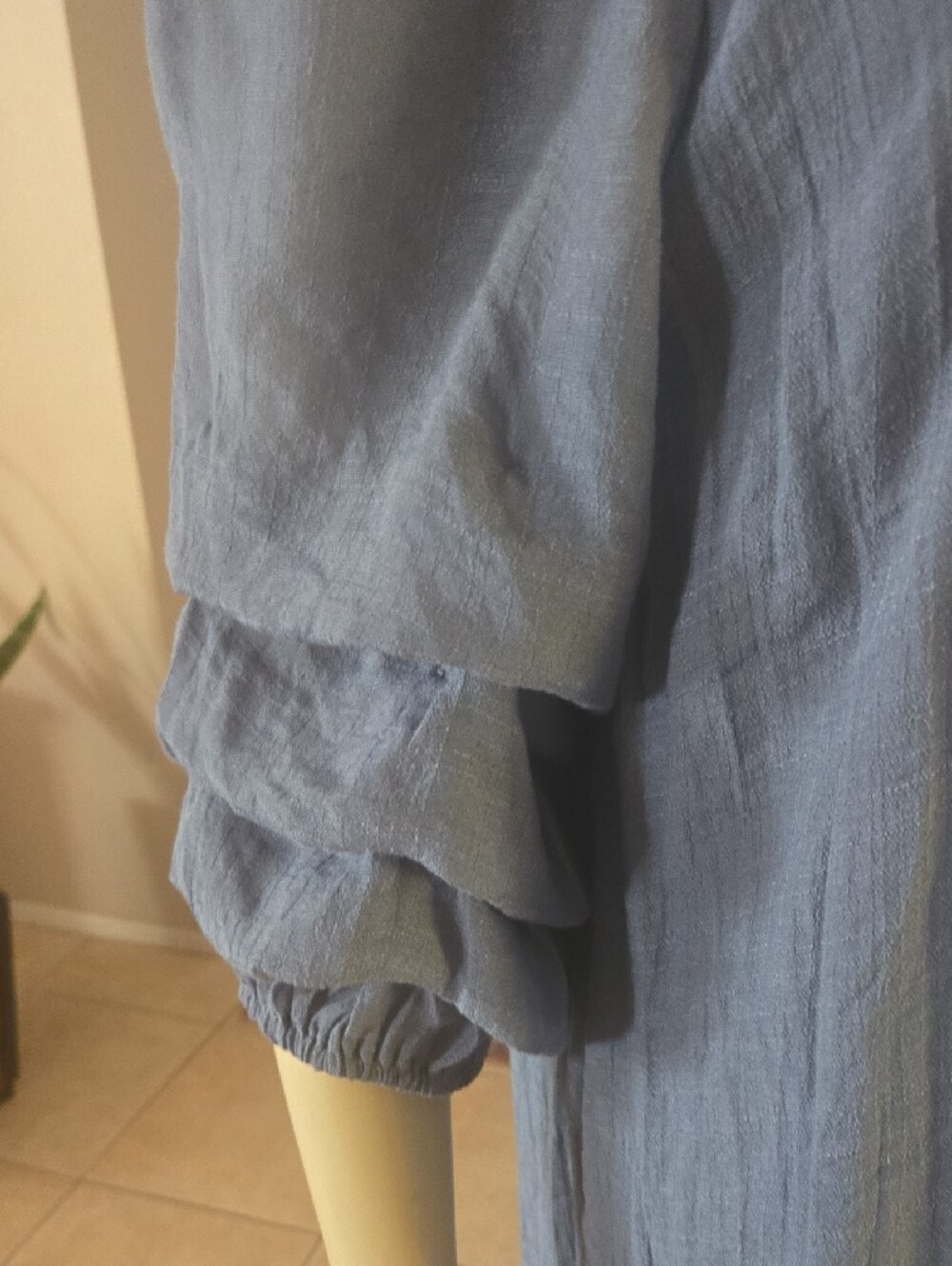 Women's Off-Shoulder Midi Dress in Dusty Blue - Picture 5 of 11